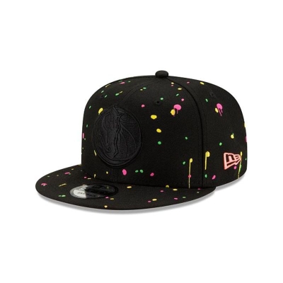 Black Dallas Mavericks Hat - New Era NBA Neon Splatter 9FIFTY Snapback Caps USA5827096